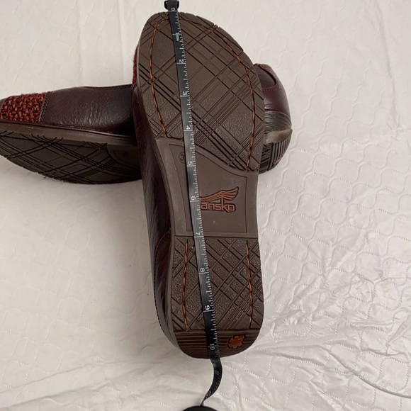 Dansko Pam brown leather button knit Mary Jane rounded toe style loafers - Picture 6 of 8